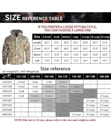HANWILD Men's Tactical Military Jacket - Fleece Lined Winter Coat with Hood for Outdoor Hiking - Cp Camouflage, Large - Buy Online on GoSupps.com