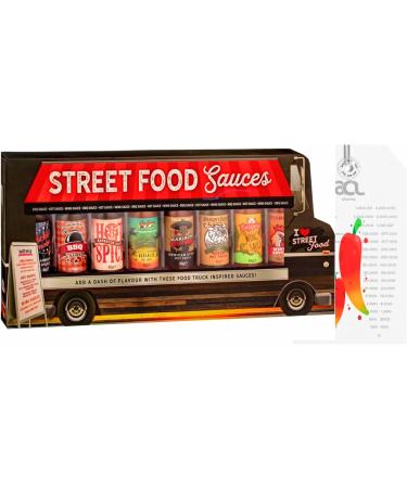 Hot Sauce Gift Set - Street Food Sauces Gift Set Van - Hickory Original Hot and Spicy BBQ Sauce Habanero Mexican Green Hot Sauce Louisiana Style Diablo Wings Sauce & Fun Facts about Chilli Card - Buy Online on GoSupps.com
