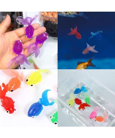 Artificial Floating Fish Set - 7 Plastic Goldfish for Kids | Bath Toy & Aquarium Decoration - Buy Online on GoSupps.com