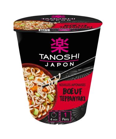 TANOSHI - Cup Instant Noodles Beef Teppanyaki - Instant Japanese Noodles - 1 Person - 65g