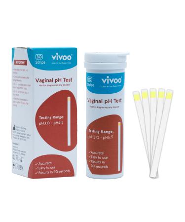 VIVOO Vaginal pH Test Strips - 30 Second Results Simple & Effective Vaginal pH Test Strips for Feminine Hygiene Monitoring Detect Any Imbalances and Take Proactive Measures 30 Strips