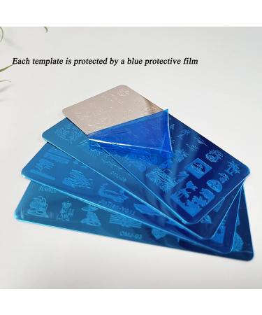 Summer Nail Stamp Template Kit - 4 Pcs Dolphin Starfish Coconut Leaf Stamping Plates Set | Nail Art Templates with Stamper & Scraper | Manicure Supplies - Buy Online on GoSupps.com