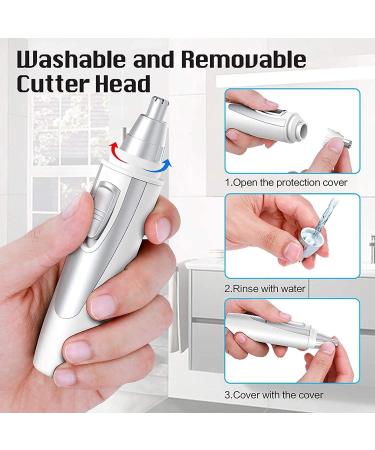 Professional Ear & Nose Hair Trimmer - Painless Battery-Operated Clipper for Men & Women | IPX7 Waterproof Design & Dual Edge Blades - Buy Online on GoSupps.com