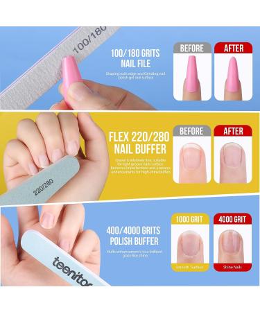 Teenitor Nail Gel Polish Removal Kit with Cuticle Remover, Oil, Clips, Nippers, Pusher, Peeler, File & Buffer - Buy Online on GoSupps.com