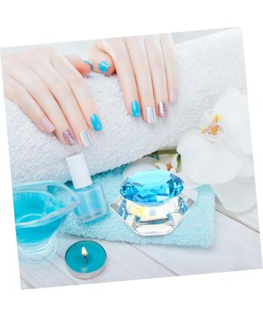 FRCOLOR 1pc Nail Art Crystal Cup Acrylic Liquid Powder Dish Clear Glass Crystal Cup Nail Liquid Dish Nail Care Tools Nail Powder Container Nail Tools Love Cup Crystal Art Glass With Cover 7.5x6cm Blue - Buy Online on GoSupps.com
