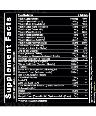 Ignians Total Multivitamin & Sleep Aid Capsules |No Melatonin |Vegan Friendly| for Men & Women| GABA Valerian Root Lemon Balm Chamomile| 90 Count - Buy Online on GoSupps.com