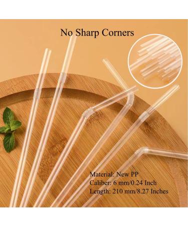 FOREVERIE 500 Counts Plastic Clear Disposable Straws Individually Wrapped Soft Thin Bendy Stretchable Regular 0.24 Inch Diameter 8.27 Inch Length - Buy Online on GoSupps.com