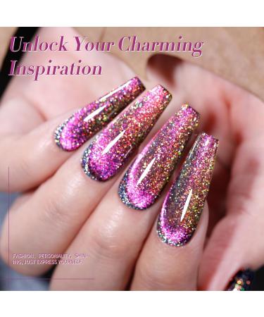 BORN PRETTY 9D Cat Magnetic Eye Gel Nail Polish - 4PCS Reflective Glitter Holographic for DIY Nail Art at Home - Best Manicure Supplies - Buy Online on GoSupps.com