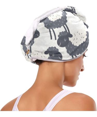 Funny Sheep Hair Towel 2 Pack Super Absorbent Quick Dry Hair Turbans with Button Twist Wrap for Women & Girls - Buy Online on GoSupps.com