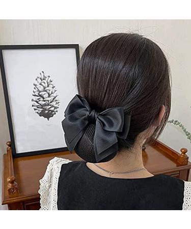 iRIIRIO Women Hair Clips with Bowknot Barrettes - 4pcs Blue & Black Hair Bun Cover Accessories - Buy Online on GoSupps.com