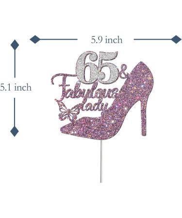 Tenhaisi Purple Sliver Glitter 65 & Fabulous Lady Cake Topper Happy 65th Birthday Party Decoration for Women Cheers to 65 Years 65th Birthday/Wedding Celebration/Anniversary Party Supplies (65) - Buy Online on GoSupps.com