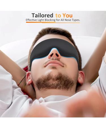 Weighted Sleep Eye Mask - 3D Contoured Full Blackout Blindfold for Men & Women | Adjustable Pressure Relief Light Blocking Night Shade for Travel & Yoga - Buy Online on GoSupps.com
