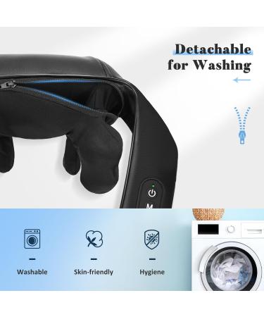 Knqze Wireless Neck Massage Device - 4D Deep Tissue Shiatsu Massager with Heat for Pain Relief | Perfect for Neck Shoulders and Legs | Ideal Gift in Black - Buy Online on GoSupps.com