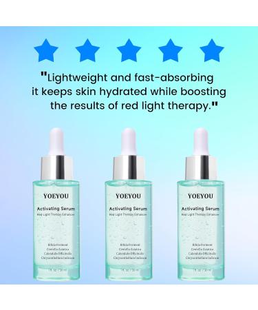 YOEYOU Red Light Therapy Activating Serum Pre-Treatment Hydrating Serum for Face Natural Formula Boosts Red Light Results Anti-Aging & Wrinkle Care 1oz / 30ml - Buy Online on GoSupps.com