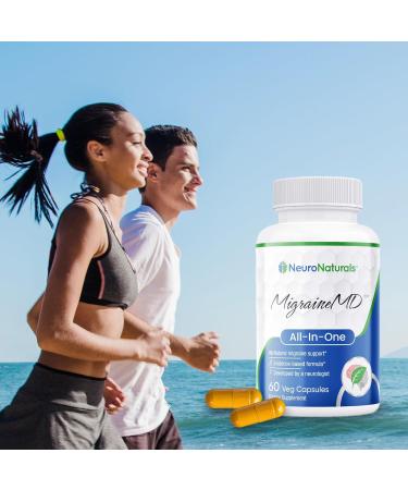 MigraineMD - Natural Migraine Prevention, Headache Relief, CoQ10, Magnesium Glycinate, Melatonin, Vitamin B2, Vitamin D3, 60 Capsules - Buy Online on GoSupps.com