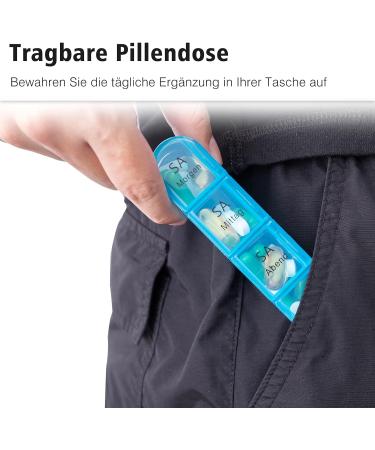 7-Day Pill Box Organizer - Large Green Tablet Medication Case with 4 Compartments for Evening and Night Doses - Weekly Pill Planner - Buy Online on GoSupps.com