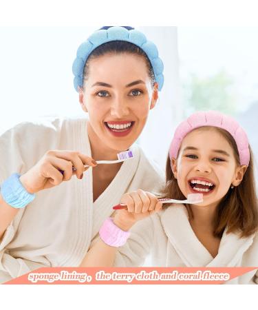 Jexine 4 Set Spa Headband and Wristbands for Women - Cute Sponge Headbands for Makeup, Microfiber Wrist Wash Towel Band for Girls - Skin Care Accessories - Buy Online on GoSupps.com