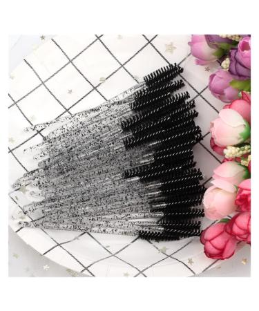 50 Disposable Eyelash Brushes Mascara Sticks Eyelash Makeup Tools (Color : Black)