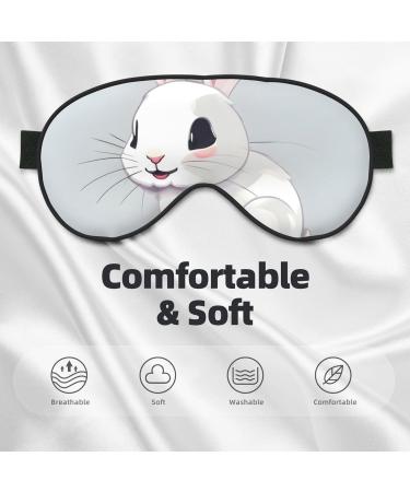 Buy Cute White Rabbit Soft Sleep Eye Mask | Breathable Eye Patch for Travel & Relaxation - Buy Online on GoSupps.com