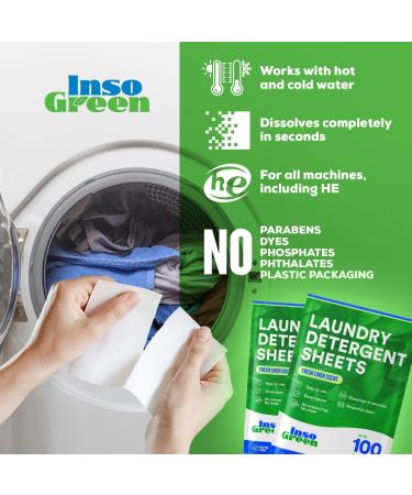 100 Eco Laundry Detergent Sheets - Zero Plastic Jugs - Convenient & Space-Saving - Fresh Scent - 50 User-Friendly Strips - Buy Online on GoSupps.com