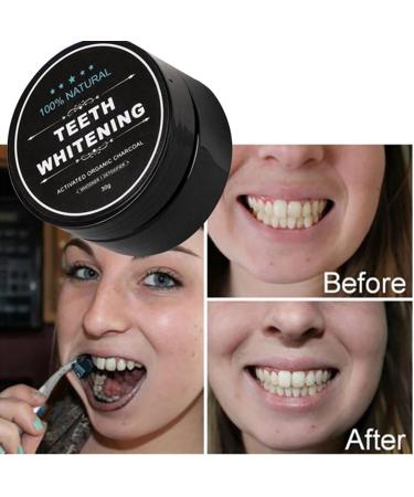 Pemarlis 2PCs Activated Carbon Powder Teeth Whitening Kit - Bamboo Toothbrush & Charcoal Toothpaste for Bright White Teeth - Buy Online on GoSupps.com