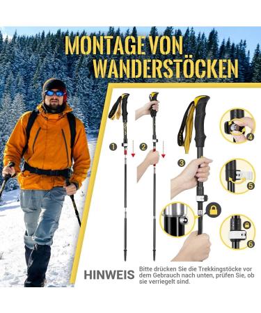 Glymnis Adjustable Hiking Sticks - 7075 Aluminum Trekking Poles (110-130cm) with Rubber Buffers - Lightweight & Durable Walking Sticks for Outdoor Adventures - Buy Online on GoSupps.com