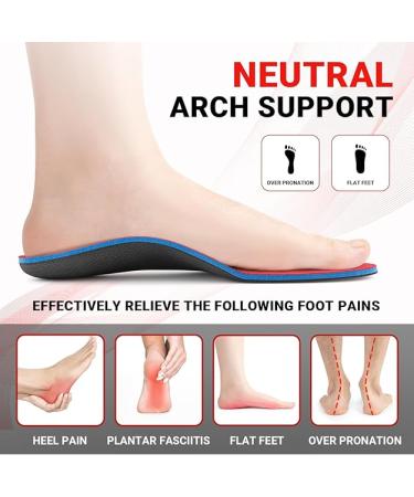 Orthotic Arch Support Shoe Inserts for Flat Feet & Plantar Fasciitis - A-Red - Mens 6-6.5  Womens 8-8.5 - 9.84 Inch - Buy Online on GoSupps.com