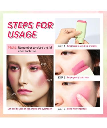 Multi Use Makeup Blush Stick Makeup Blush Stick beauty solid moisturizer Creamy Stick Blush Stick for Cheeks Monochromatic Blush Beauty Wand for Cheek and Lip Tint - Buy Online on GoSupps.com