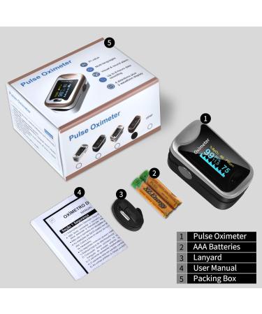 LOVEWEE Upgraded Pulse Oximeter - SpO2 & Heart Rate Monitor with Large OLED Display | Portable Fingertip Oximetry (Black-Silver) - Fast International Shipping - Buy Online on GoSupps.com
