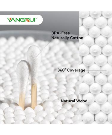 YANGRUI Cotton Swab 510 Count BPA-Free Wooden Stick Double Round Ear Swabs Eco-Friendly Cotton Buds - Pack of 1 - Buy Online on GoSupps.com