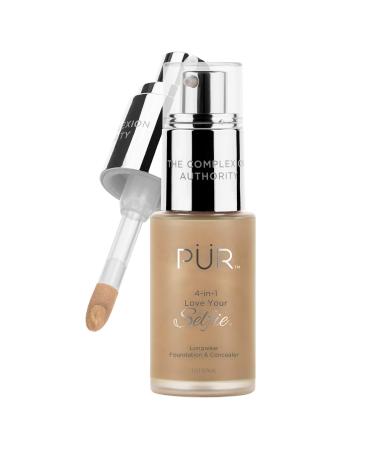 P R MINERALS 4-in-1 Love Your Selfie Longwear Foundation & Concealer  Full Coverage Liquid Foundation  Hydrating Formula  Cruelty Free