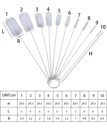 WIFUN 10 PCS Bottle Brushes Small Straw Cleaner Brush Reusable Cleaning Straw Brush Pipe Brush for Cleaning Teapot Bottle Straw White-10pcs - Buy Online on GoSupps.com