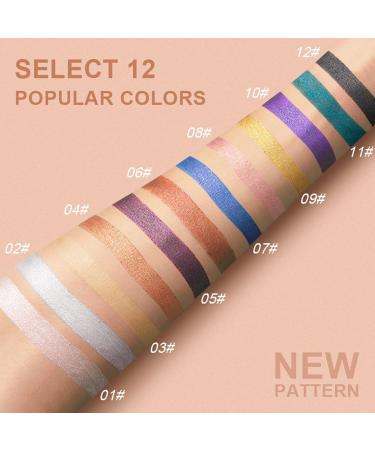 Reddhoon 12 Colors Eyeshadow Pen Set Pearl Shimmer Eyeliner Eye Shadow Pencil Long-lasting Waterproof Smooth Eye Shadow Stick - Buy Online on GoSupps.com