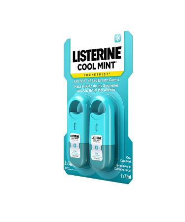 LISTERINE Cool Mint Pocketmist Oral Care Mist 7.7ml - Pack of 6 | Fresh Breath Spray, 99% Germ-Killing Formula - Non-Aerosol, Sugar-Free, Cool Mint Flavor - Buy Online on GoSupps.com