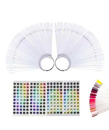 100 pieces nail art tips ring stick transparent nail display tip nail polish card nail art compartments for home diy nail salon practice tools