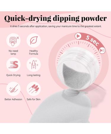 2G Dipping Powder Kit Nail Starter Nail 8PCS Dipping Powder System French Powder No Needed Nail Lamp Fast Dry Nail Art Manicure DIY Salon Gift Set for Women Girls DIY Nail Beginner Home Salon Gift color06 - Buy Online on GoSupps.com
