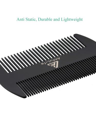 AhfuLife Metal Hair & Beard Comb - Credit Card Size Pocket Comb for Men - Anti-Static Stainless Steel Comb (Black) - Buy Online on GoSupps.com