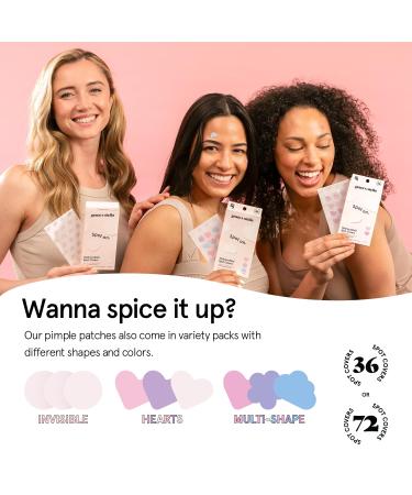 Grace & Stella Pimple Patches for Face - 72 Hydrocolloid Acne Patches | Vegan & Cruelty-Free Blemish Stickers Dermatologist Tested - Buy Online on GoSupps.com