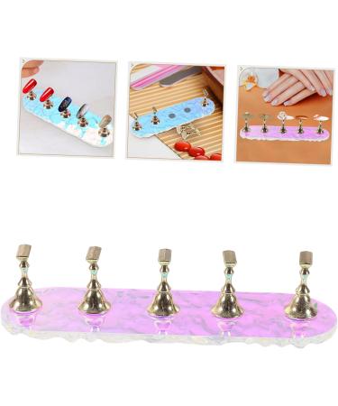 Healeved 1 Set Faux Nails Display Stand Acrylic Nail Art Nail Holder for Painting Nails Nail Stand Press on Nails Display Stand Artificial Nails Holder Nail Design Metal Aurora Water Ripple 12.8x3.9x3cm As Shown - Buy Online on GoSupps.com