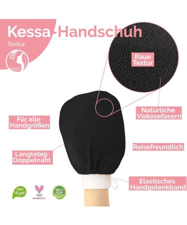 Fatima's Garden Kessa Glove - Natural Deep Cleaning & Dead Skin Removal - Moroccan Spa Scrubber (2 Black Gloves) for Hammam Bathroom & Shower Peeling - Buy Online on GoSupps.com