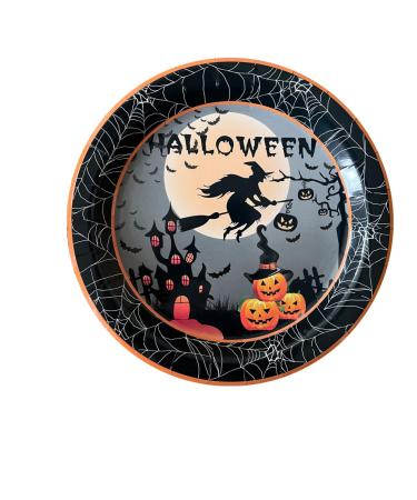 Halloween Theme Party Decoration Holiday Party Paper Plates Paper Cups Disposable Cutlery 20 9-inch plates