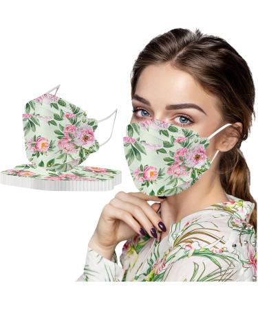 JINGYUA 10-Pack Floral Adult Face Masks - 4-Ply Comfort & Protection for Men & Women - Buy Online on GoSupps.com