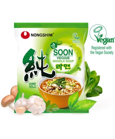 Nongshim Soon Veggie Noodles Korean Ramyun Noodle Soup 112g (Pack of 20) 1 Case - Buy Online on GoSupps.com