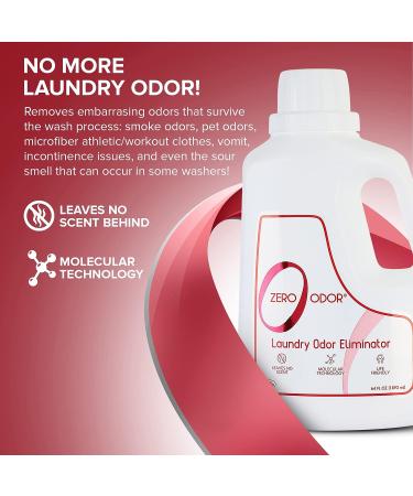 Zero Odor Laundry Odor Eliminator - Patented Molecular Technology for Clothes, Towels, Linens, Shoes & Bags - 64oz - Buy Online on GoSupps.com