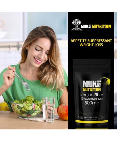 Nuke Nutrition Glucomannan Capsules - 180 Capsules - High Fibre Supplement for Healthy Cholesterol - Konjac Fibre - 1 Pack - Buy Online on GoSupps.com