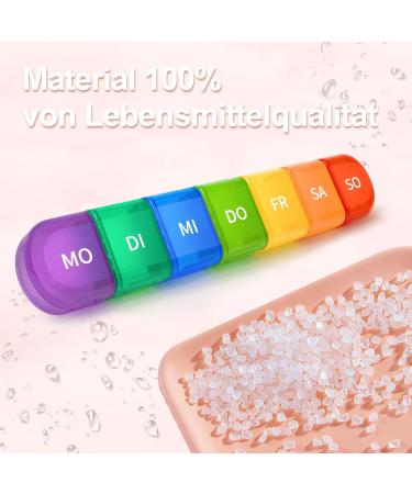 Tablet Box 7 Days - 2 Tablets Per Compartment Moisture-Resistant Medication Organizer - Portable Rainbow Design - Buy Online on GoSupps.com