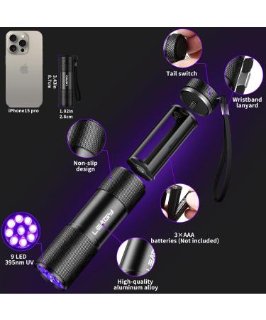 LEAGY 6 Pack UV Ultra Violet Blacklight 9 LED Flashlight Torch Light Outdoors Etc Multicolored - Buy Online on GoSupps.com