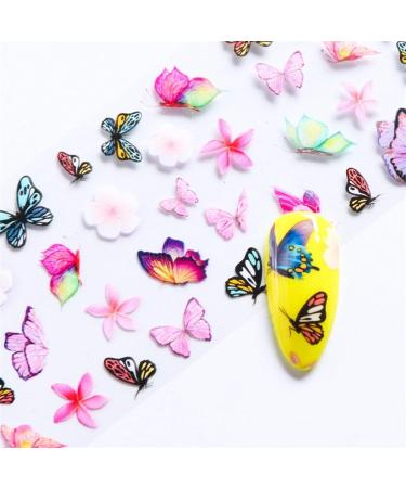 10PC Flower Butterfly Design with Foil for Nail Starry Sky Transfer Paper Decal UV Gel Nail Polish Sticker Nail Art Decor LAXK1021 Claral Color 1629 10pc bag - Buy Online on GoSupps.com