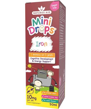 Natures Aid Mini Drops Iron Supplement - 1.69 fl oz - Buy Online on GoSupps.com