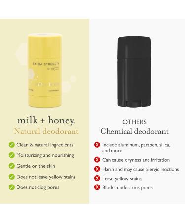 milk + honey Travel Extra Strength No. 05 Aluminum Free Deodorant Natural Deodorant for Men and Women For All Skin Types Lemon and Vanilla Scent N 05: Lemon + Vanilla - Buy Online on GoSupps.com